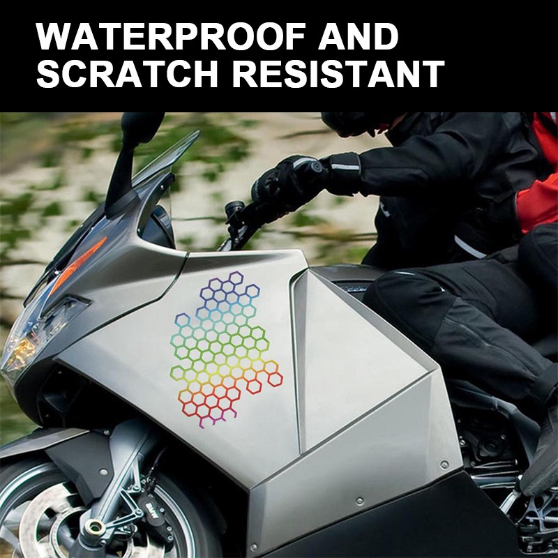 Dán xe máy BLALION Miếng Dán Trang Trí Đèn Đuôi Xe Mô Tô Hình Tổ Ong Độc Đáo