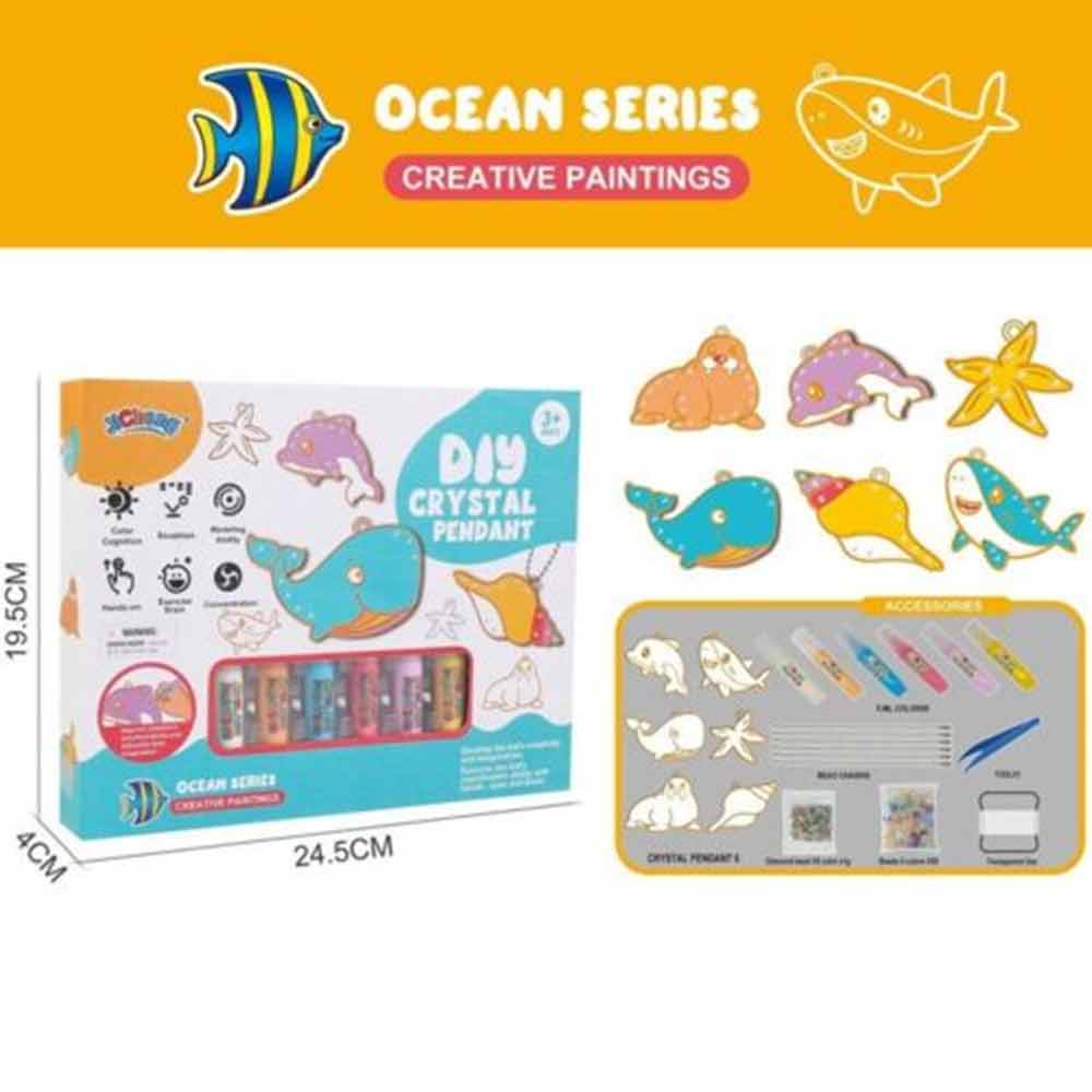 DIY Crystal Paint Arts and Crafts Set, Diamond Painting Keychains Kit for Girls