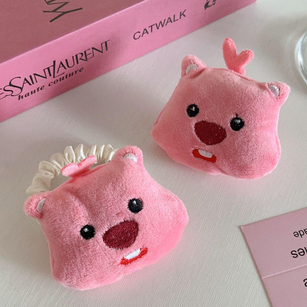 Shanhai Kẹp Tóc Hình Búp Bê Nhồi Bông Màu Hồng Ngọt Ngào Cho Nữ