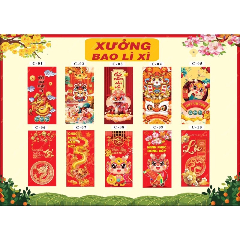 1000 bao lì xì giá xưởng được chọn mẫu, bao lì xì 2024