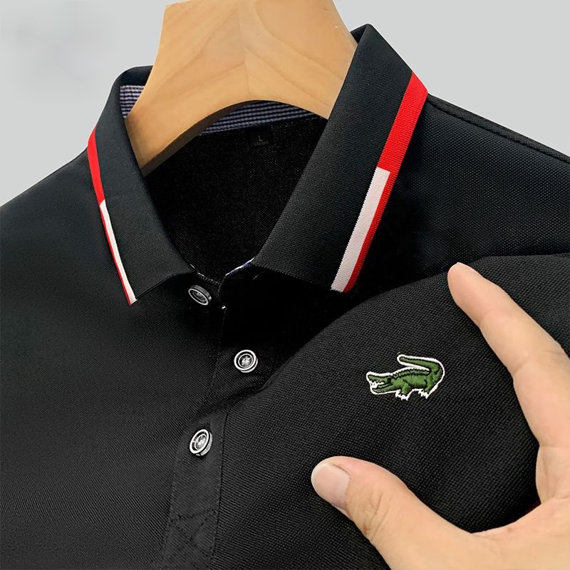 Áo Thun polo Tay Ngắn Màu Trơn Phong Cách hong kong Trẻ Trung Cho Nam