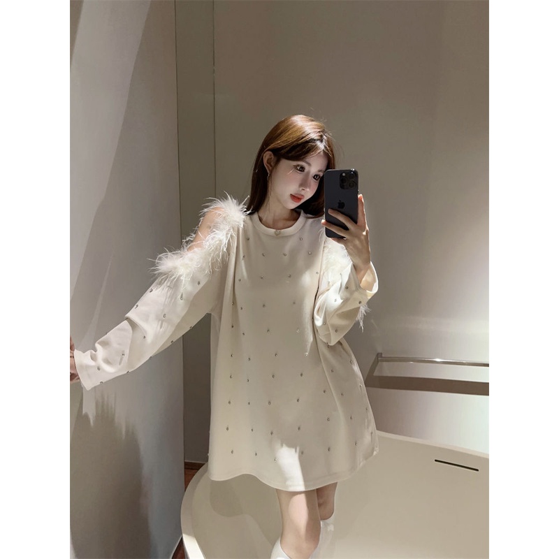 Đầm Dài Vừa Phối Lông Phong Cách Pháp Thời Trang Sang Trọng Cho Nữ