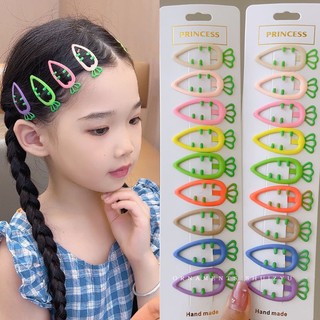 Cà rốt đầy màu sắc kẹp tóc dễ thương cà rốt bb bangs kẹp