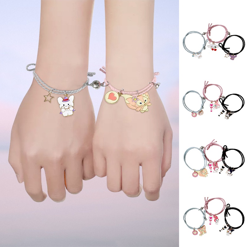 Sanrio Set 3 Vòng Tay sanrio Hoạt Hình my melody kuromi Dễ Thương Có Nam Châm Và Bóng Cao Su Quà Tặng Cho Cặp Đôi Nam Nữ