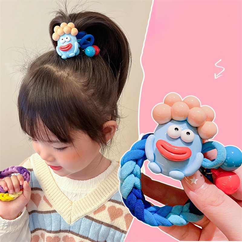 Dây Cột Tóc Cao Su Co Giãn Họa Tiết Hoạt Hình Nhiều Màu Phong Cách Hàn Quốc Cho Nữ
