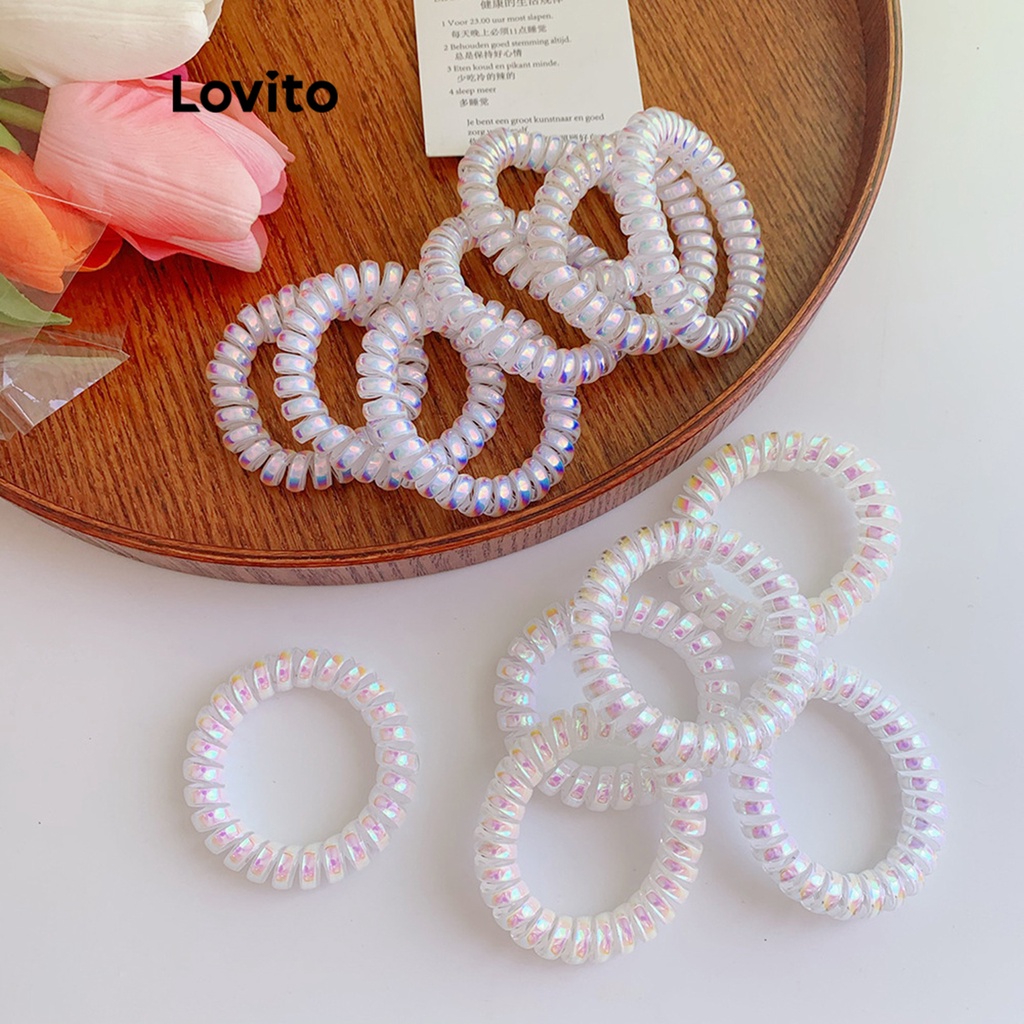 Lovito Dây buộc tóc cơ bản đơn giản thông thường cho nữ LNA28034