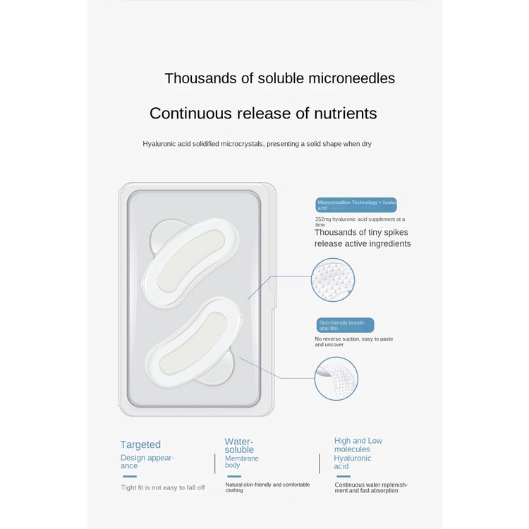 Mặt Nạ Mắt Axit hyaluronic Tan Trong Quầng Thâm Làm Săn Chắc Dưỡng Ẩm Và Làm Sáng Da