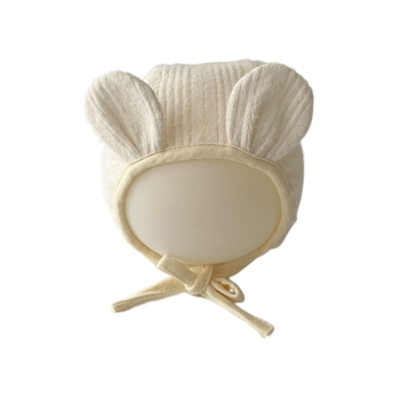 Mũ beanie Bằng cotton Màu Trơn Cột Dây Chống Nắng Tùy Chỉnh Cho Bé Gái Sơ Sinh 0-12 Tháng Tuổi