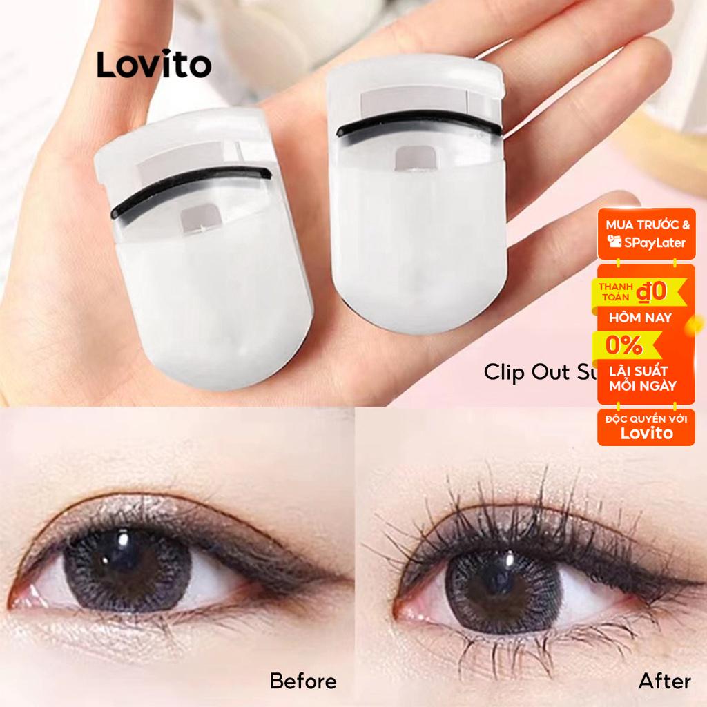 Kẹp bấm mi cong mini Lovito bằng nhựa nhỏ gọn trang điểm khi du lịch L50AD089 (Màu trắng)