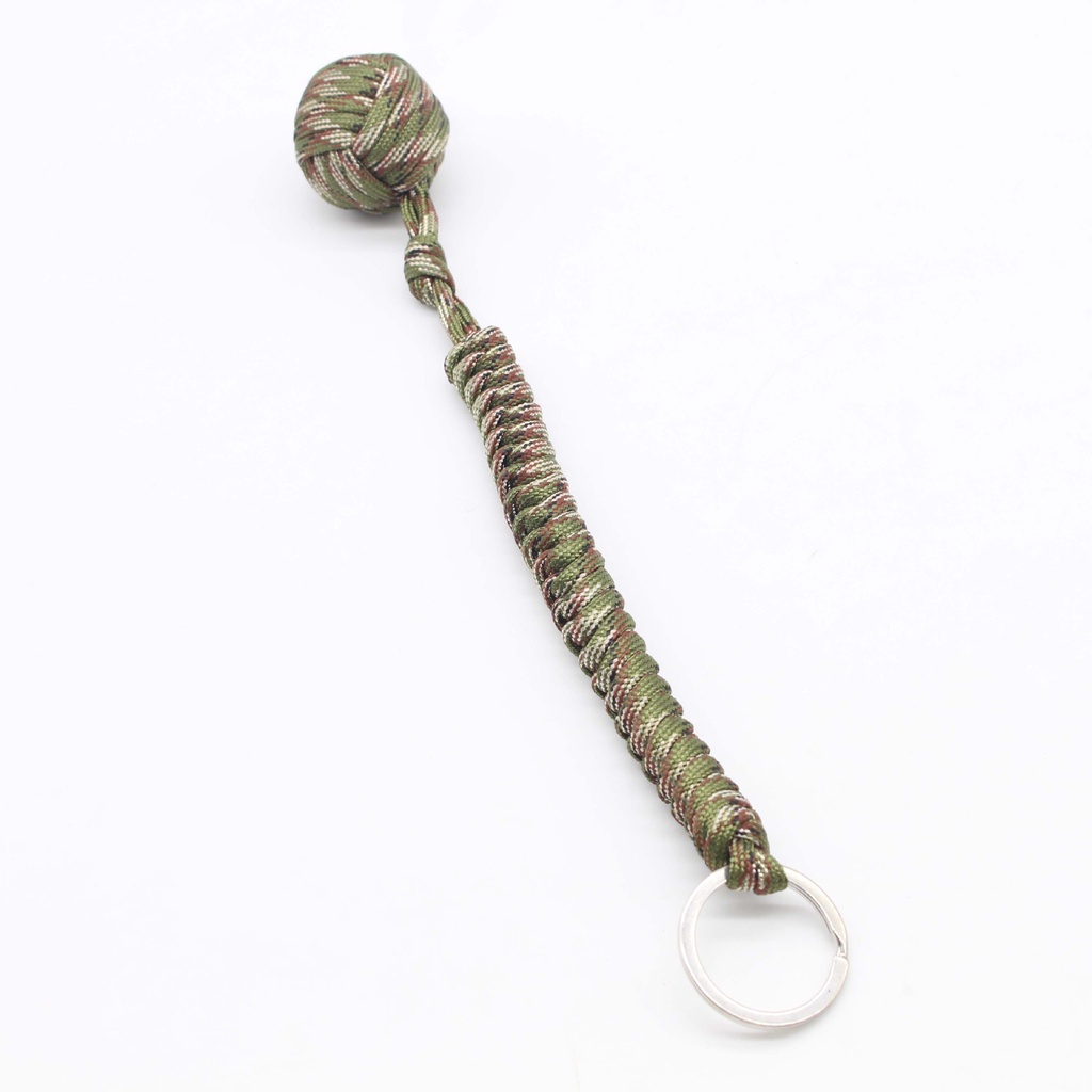 Paracord Bện Thép Bóng Monkey Fist Bi Thép - Thắt Nút Bóng Khỉ Nắm Tay Paracord Sinh Tồn Ngoài Trời Móc Chìa Khóa