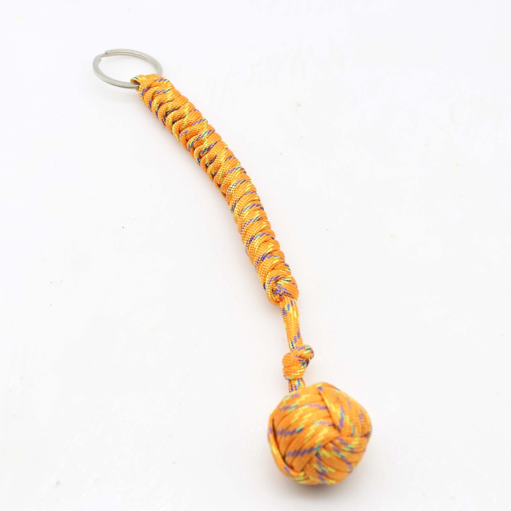 Paracord Bện Thép Bóng Monkey Fist Bi Thép - Thắt Nút Bóng Khỉ Nắm Tay Paracord Sinh Tồn Ngoài Trời Móc Chìa Khóa
