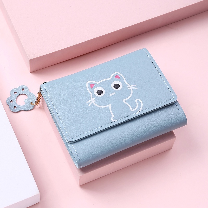 Ví Da Gấp Ba mini Thời Trang Cao Cấp Cho Nữ