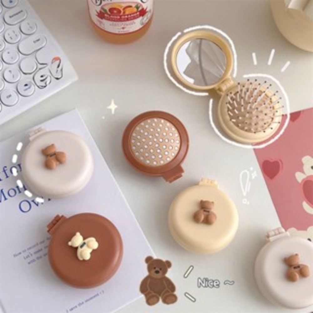 Lược Chải Tóc mini Chống Tĩnh Điện Hình Gấu Hoạt Hình Dễ Thương Cho Bé Gái
