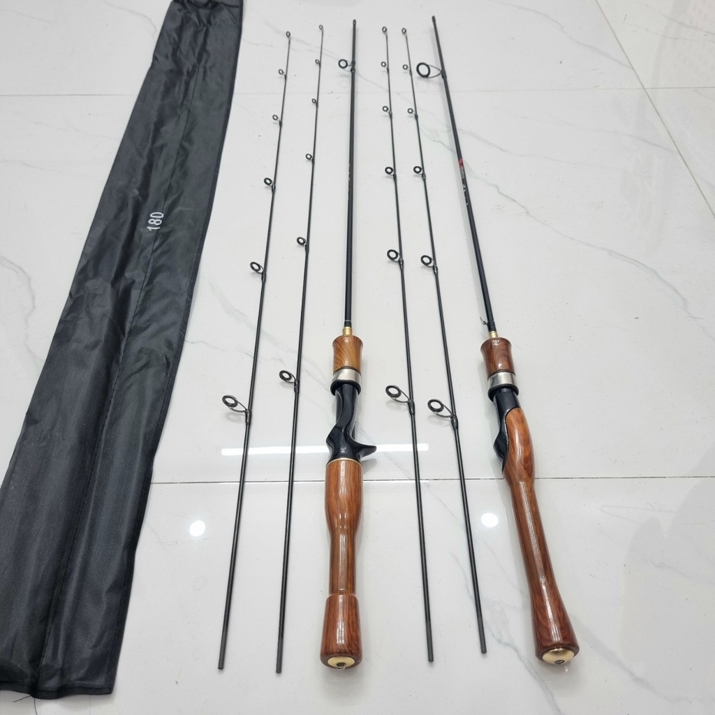 Cần lure cần câu lure ul 2 ngọn cán gỗ siêu dẻo