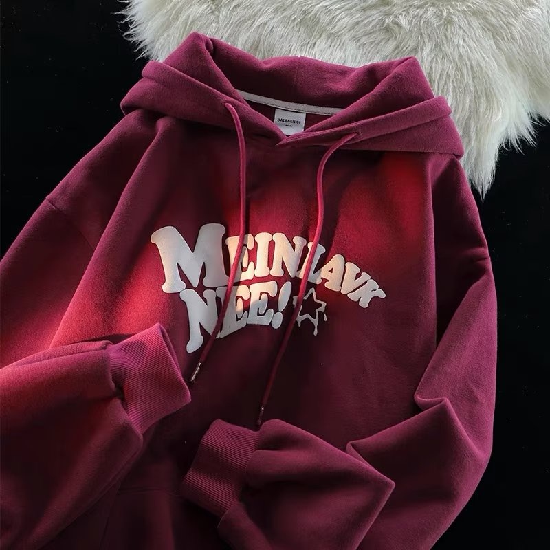 Áo hoodie Nhung Dày Dặn Tay Dài In Chữ sense Màu Xanh navy Cỡ m-5xl Thời Trang Mùa Thu Cho Nam