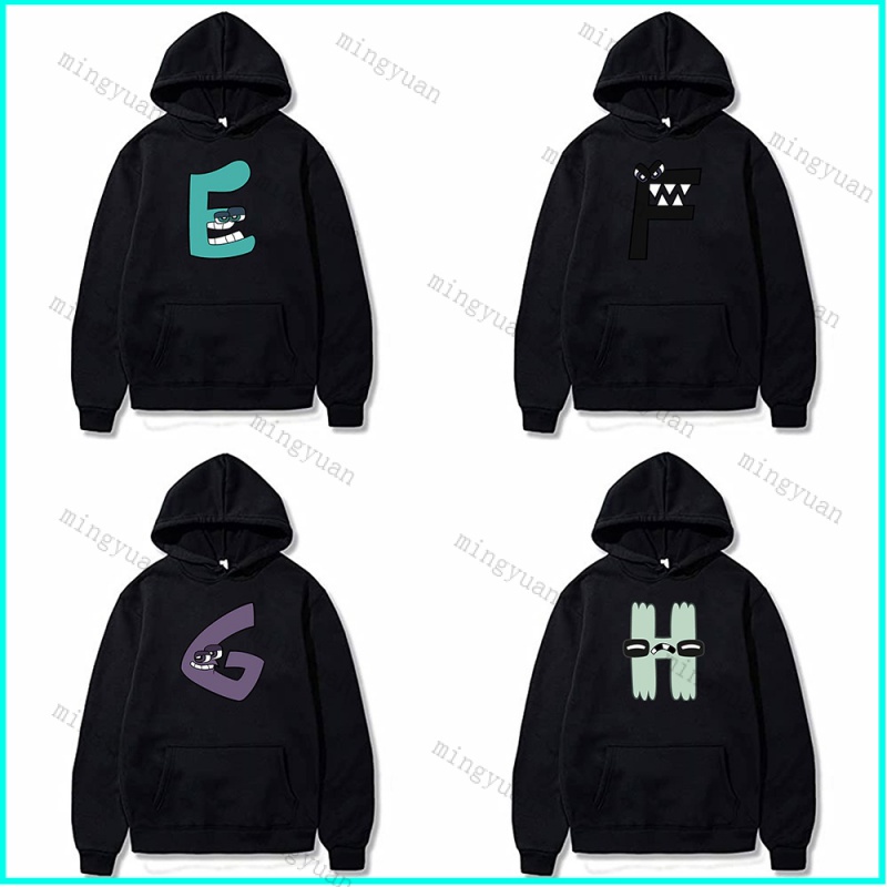 Áo Hoodie Unisex Trọng Lượng Nặng 250g In Chữ E F G H H Alphabet Lore