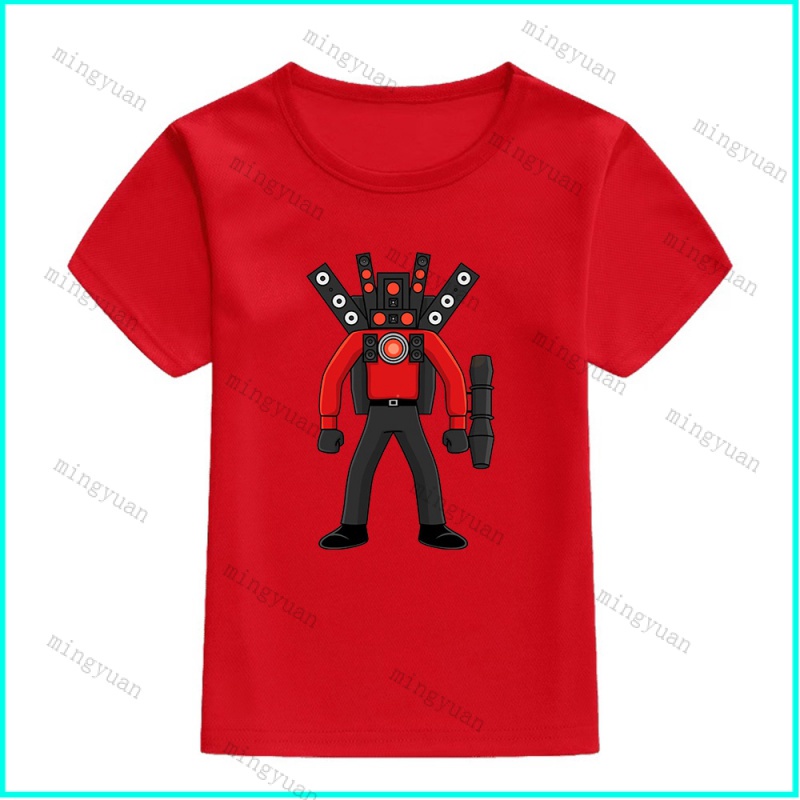 Mingyuan TITAN TV MAN step by step Skibidi Toilet Áo Thun Dáng Rộng Tay Ngắn Giản Dị Dành Cho Thanh Thiếu Niên