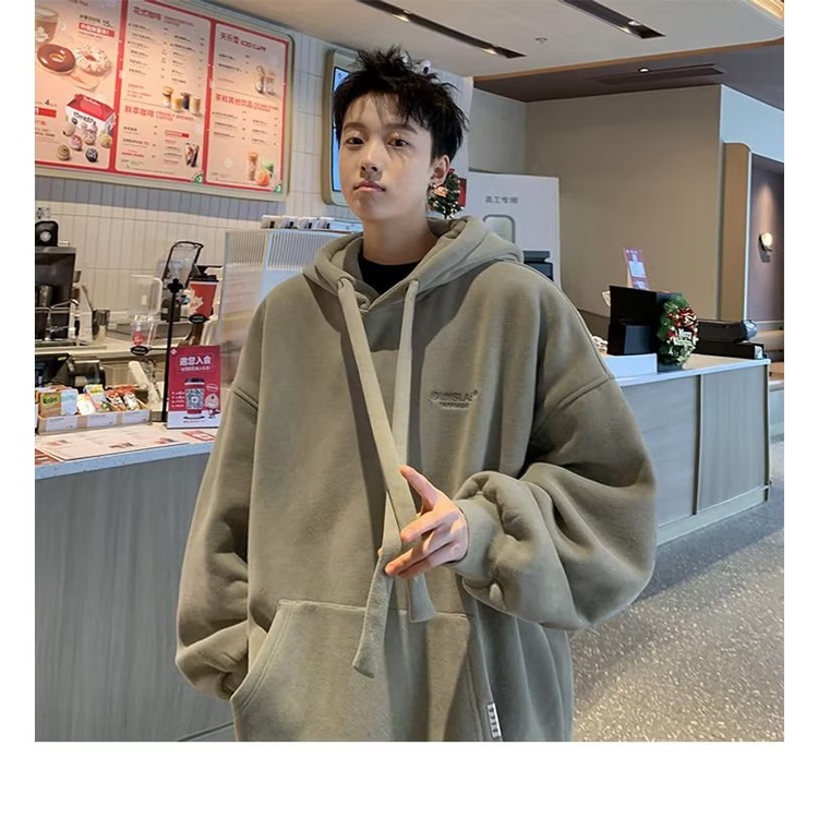 Áo hoodie Trơn Dáng Rộng Thời Trang Cá Tính Dành Cho Nam / size m-8xl