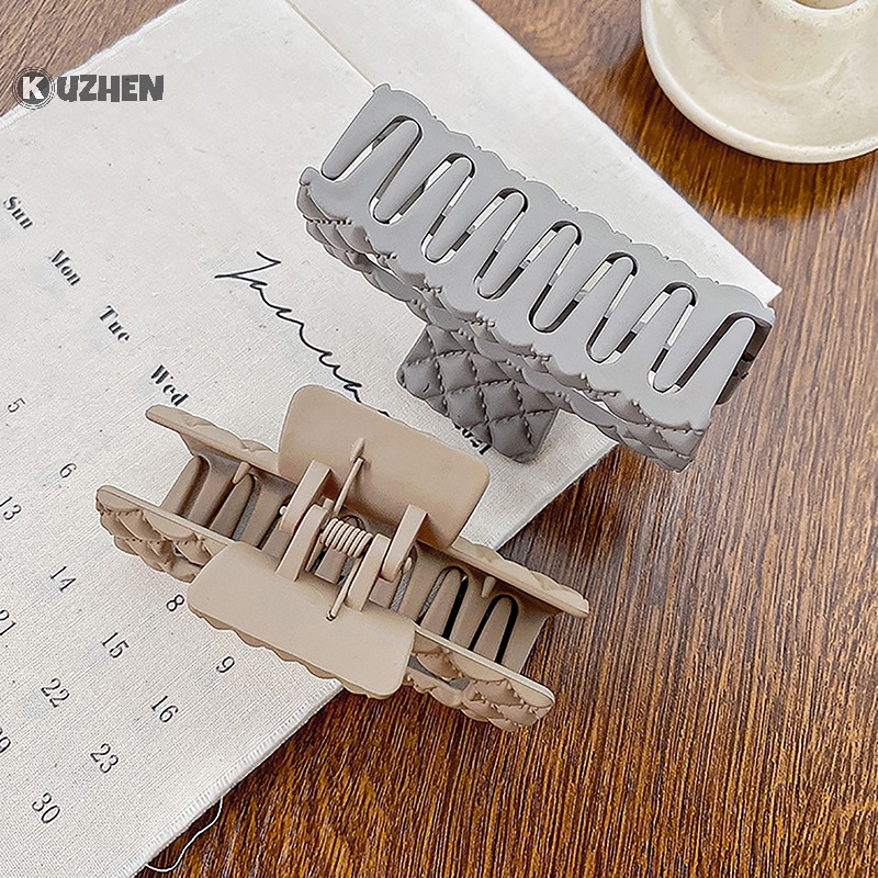 Kẹp tóc càng cua KUZHEN họa tiết hình thoi kích thước lớn cho nữ