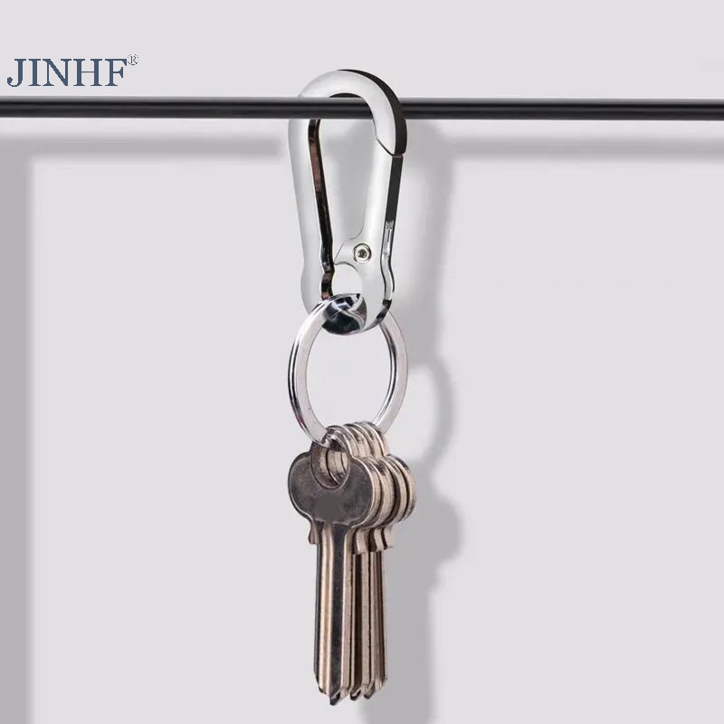 Jinhf Móc Chìa Khóa Bằng Thép Không Gỉ Hình Móng Ngựa Chống Thất Lạc Thời Trang Dành Cho Nam