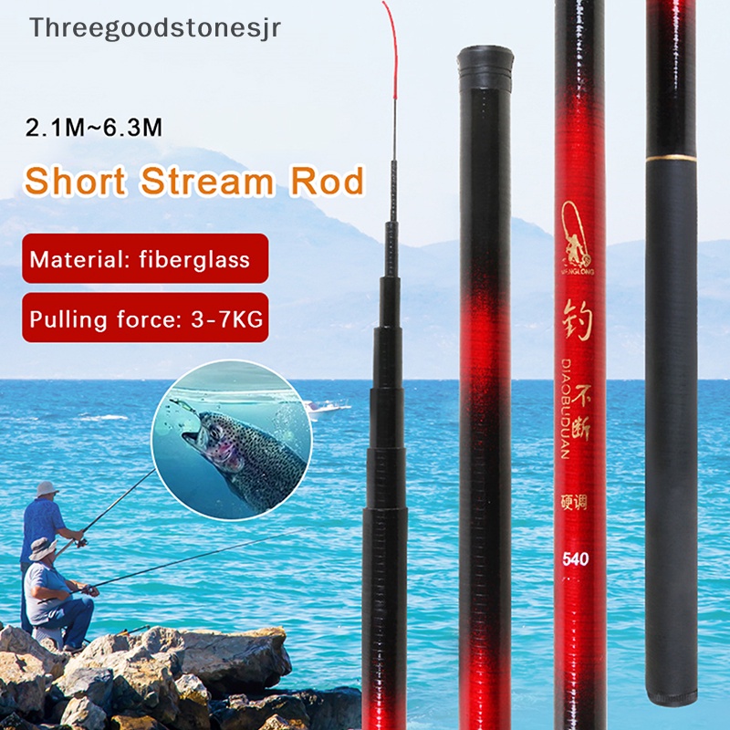 Cần Câu Cá Sợi Thủy Tinh Ngắn 2.1m 64cm jr