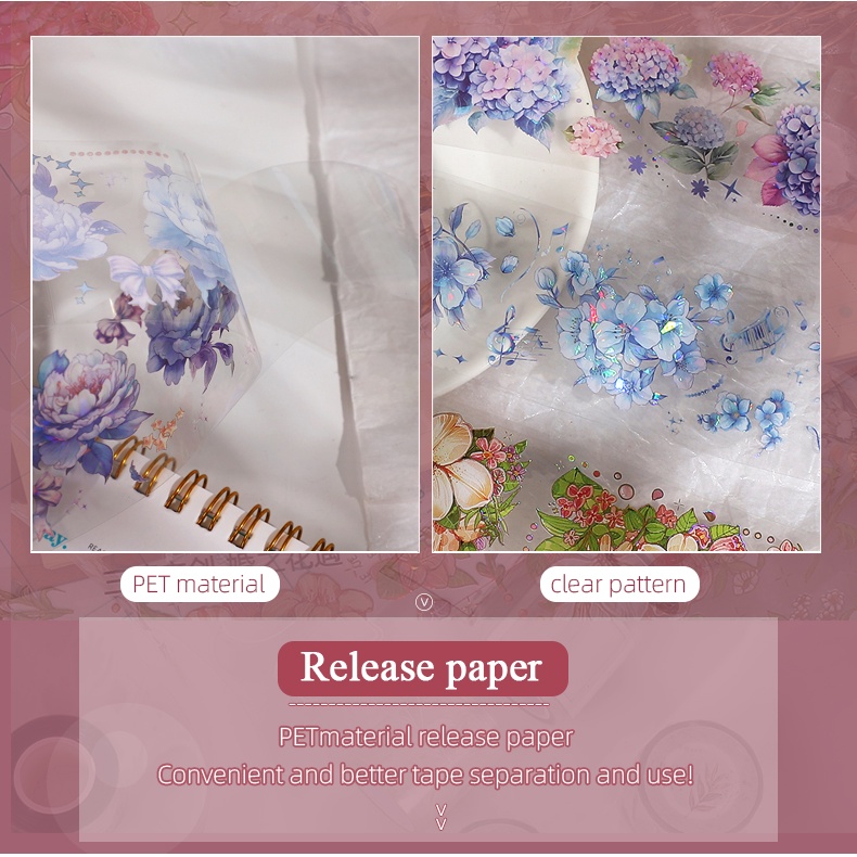 Cuộn Băng Dính 55mm * 200cm Họa Tiết Vỏ Sò / Hoa Phong Cảnh diy Sáng Tạo Trang Trí Phong Cảnh