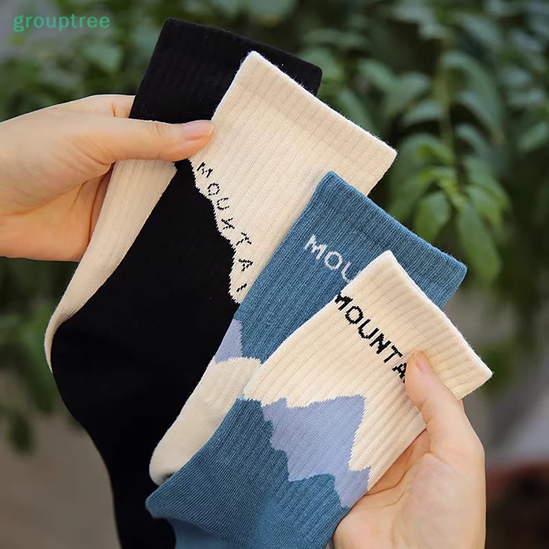 1 Đôi Vớ cotton Thoáng Khí Họa Tiết Kẻ Sọc Màu Trơn Phong Cách hip hop Thời Trang Cho Nữ prta