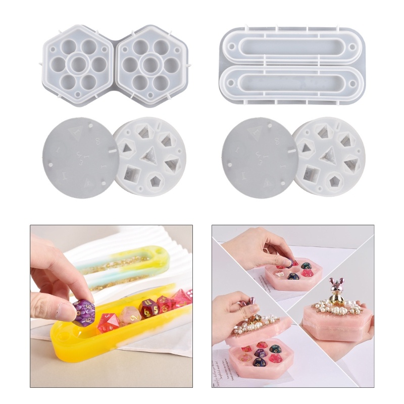 Niki 7 Hình Dạng Dices Vuông Tam Giác Dices Khuôn Số Trò Chơi Khuôn Silicon Có Hộp Bảo Quản Kỹ Thuật