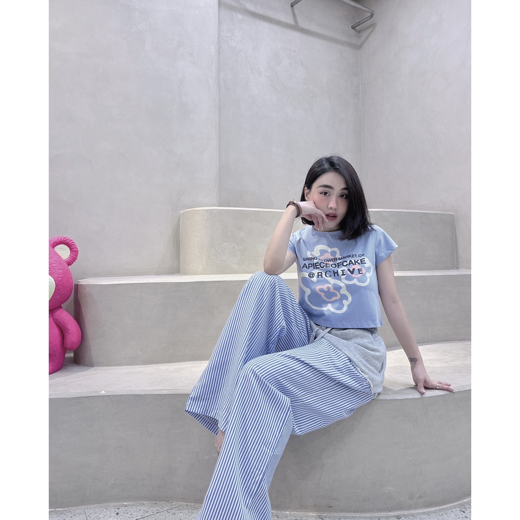 Áo crop y2k baby.tee bông hoa