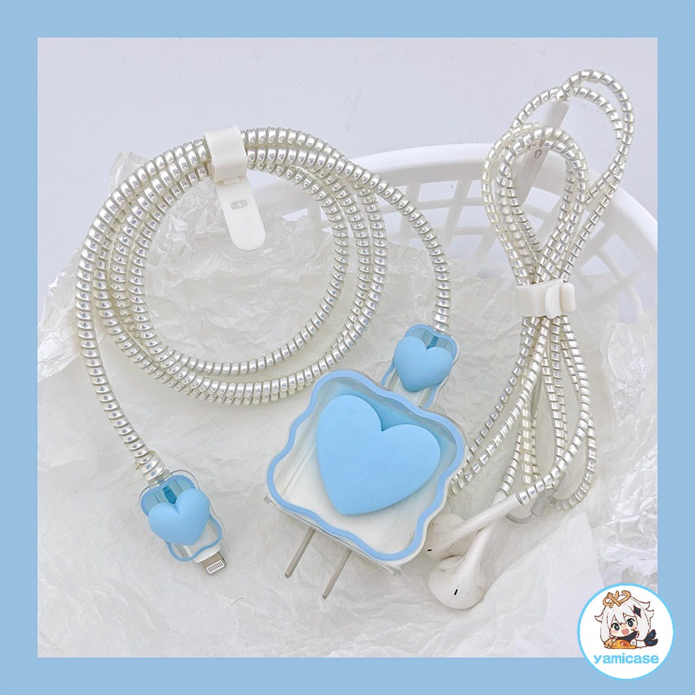 Vỏ Bảo Vệ Dây Cáp Sạc usb apple 20w Hình Trái Tim 3d