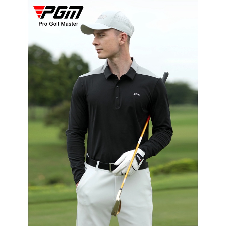 PGM Golf Apparel Áo phông dài tay nam Thể thao Thu / Đông Áo thun Polo hàng đầu Màu sắc phù hợp Đa n