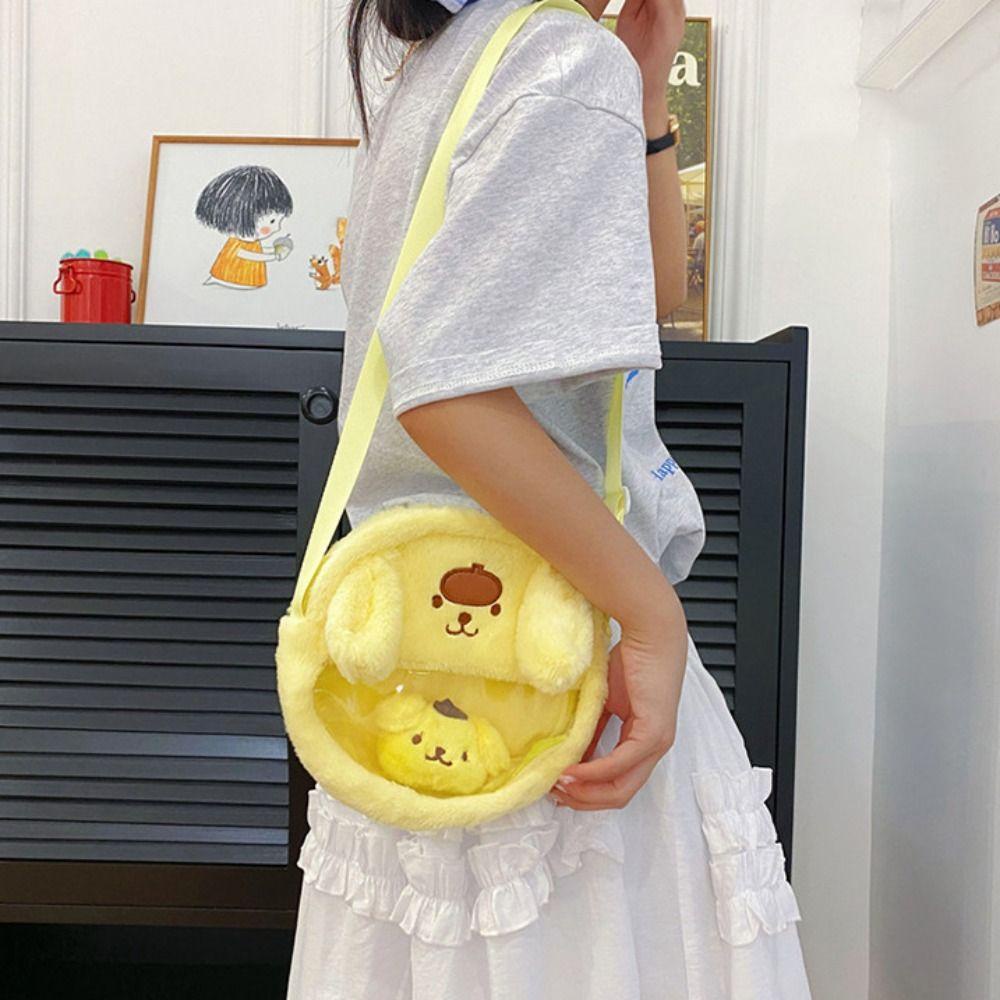 Pinou Túi Đeo Chéo Vai Đựng Tiền Xu kuromi Trong Suốt Họa Tiết Hoạt Hình my melody kuromi Đáng Yêu