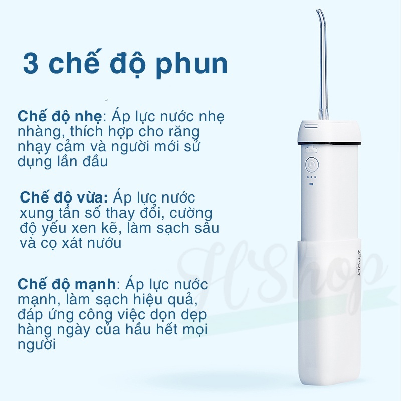 Máy tăm nước mini Xiaomi Enpuly ML8 / W1 Plus  Chống Thấm Nước IPX7 Dung Tích 250ml /  M6 Plus  Kèm vòi thay thế