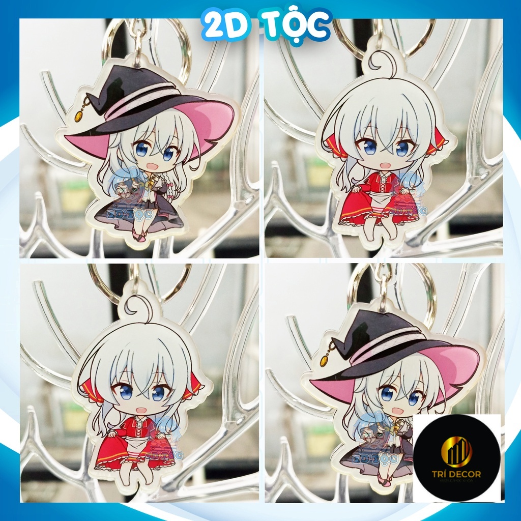 Móc Khóa In Sắc Nét 2 Mặt Ép 2 Lớp mica cao cấp Anime Manga Light Novel Hành trình của Elaina Majo no Tabitabi 2D Tộc