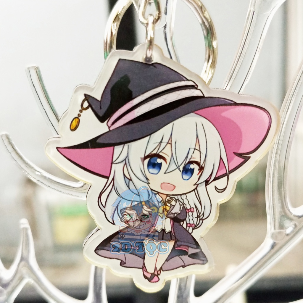 Móc Khóa In Sắc Nét 2 Mặt Ép 2 Lớp mica cao cấp Anime Manga Light Novel Hành trình của Elaina Majo no Tabitabi 2D Tộc