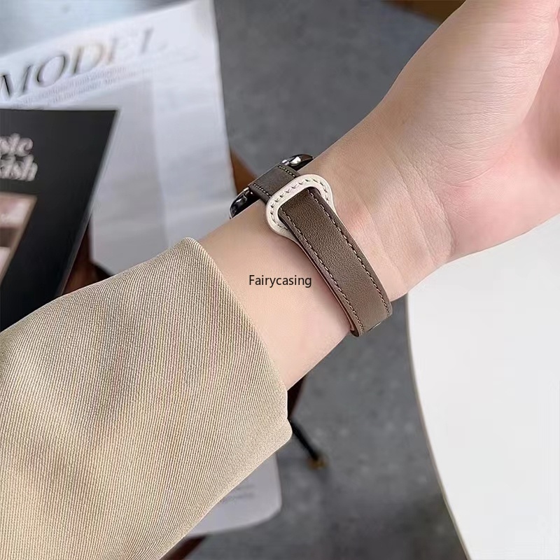 Dây Đeo Bằng Da Mỏng Cho Đồng Hồ Thông Minh apple watch ultra 41mm 49mm 44mm 45mm 40 38 42 mm 9 8 7 3 4 5 6 se 2 1