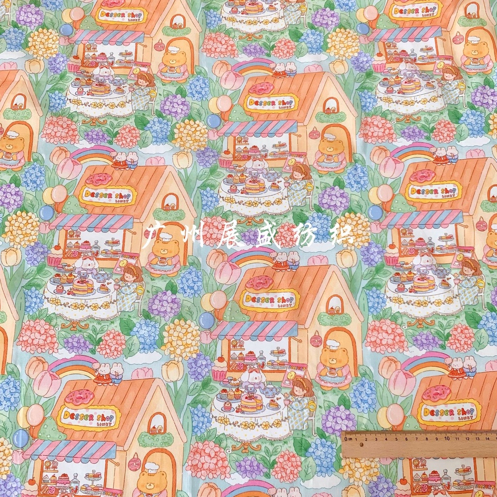 Vải cotton In Họa Tiết Động Vật Dễ Thương Dùng May Quần Áo / Túi Xách diy