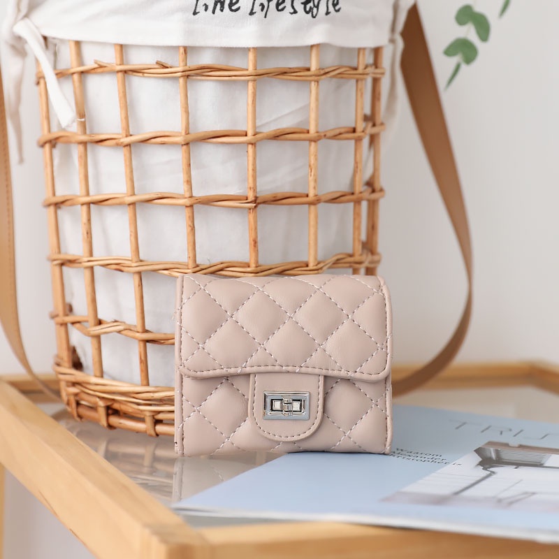 Ví Ngắn Đa Năng qx1224 Chất Liệu 30% Kim Cương Màu Trơn