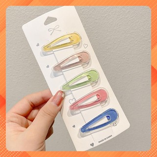 Kẹp tóc mái màu sắc pastel phong cách hàn quốc