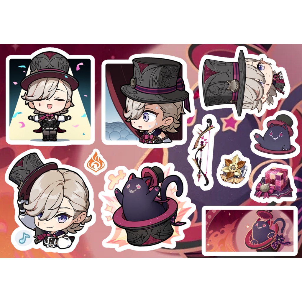 MINI STICKER PACK 🔔  Sticker Pack Genshin Impact A6 - Cắt Sẵn - Màng Cán Chống Nước - Keo Dán Sẵn