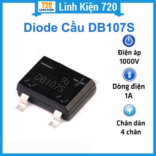 Diode cầu db107s chân dán smd 1000v 1a