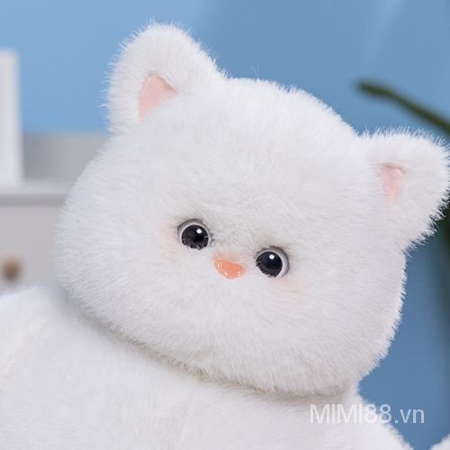 Mèo Nhồi Bông Siêu Mềm Màu Trắng Dễ Thương Dùng Làm Quà Tặng