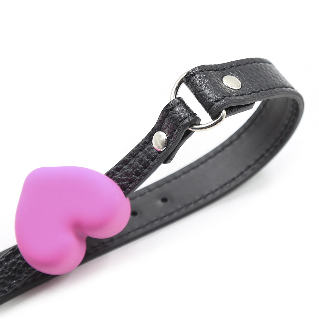 Sm Đồ Chơi Ngậm Miệng Bằng Da Silicon Hình Trái Tim Màu Đen Hồng Dành Cho sex kouga silicone
