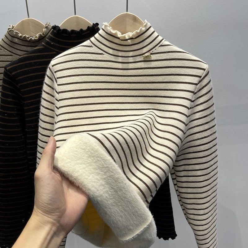 Áo sweater Tay Dài Lót Vải Dày Phong Cách Phương Tây Thời Trang Thu Đông Hàng Mới 2023