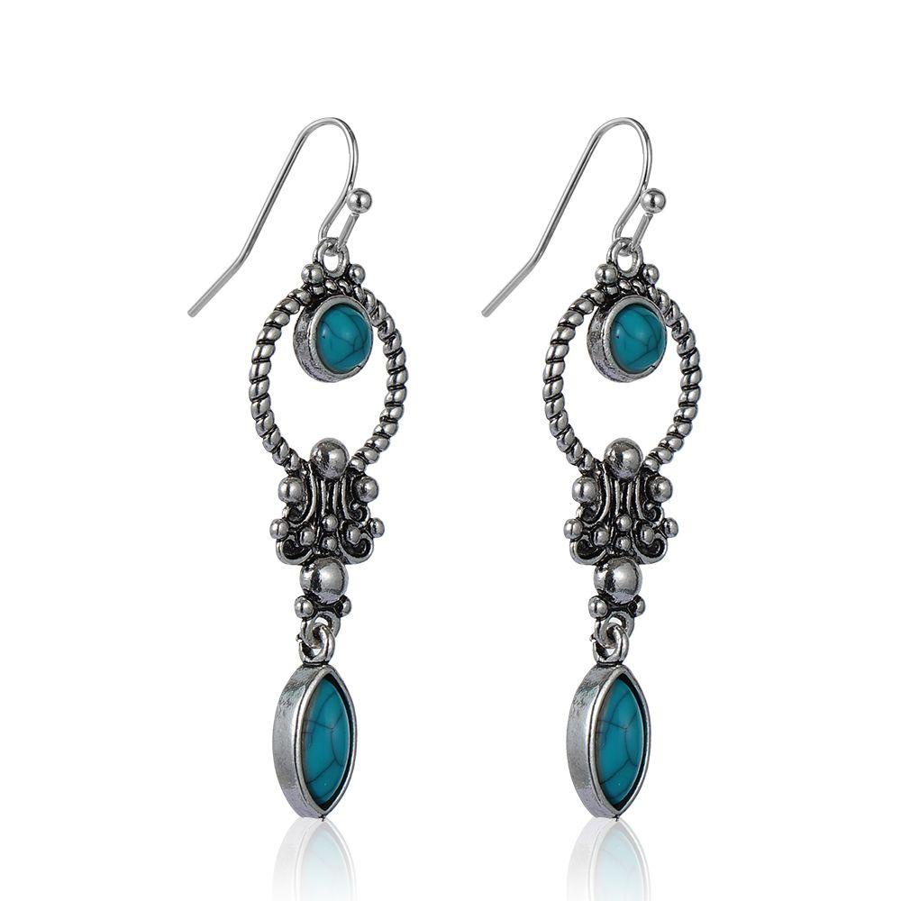 Bông Tai Mạ Bạc Hình Hoa Lá Phong Cách Retro