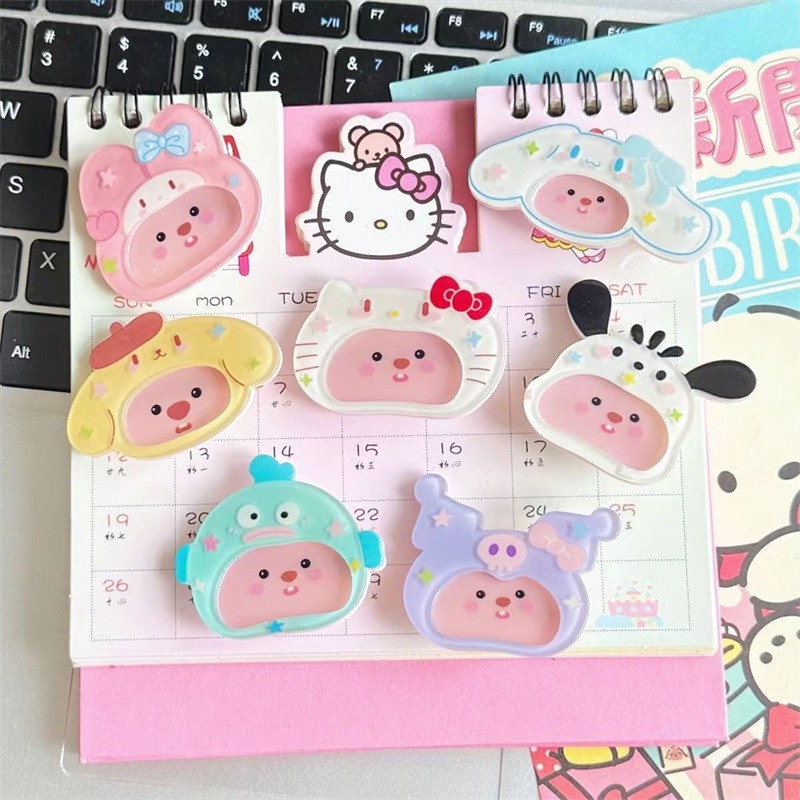 Kẹp Tóc bb Nhỏ Màu Hồng In Họa Tiết Hoạt Hình Phong Cách Hàn Quốc Dễ Thương Cho Bé Gái