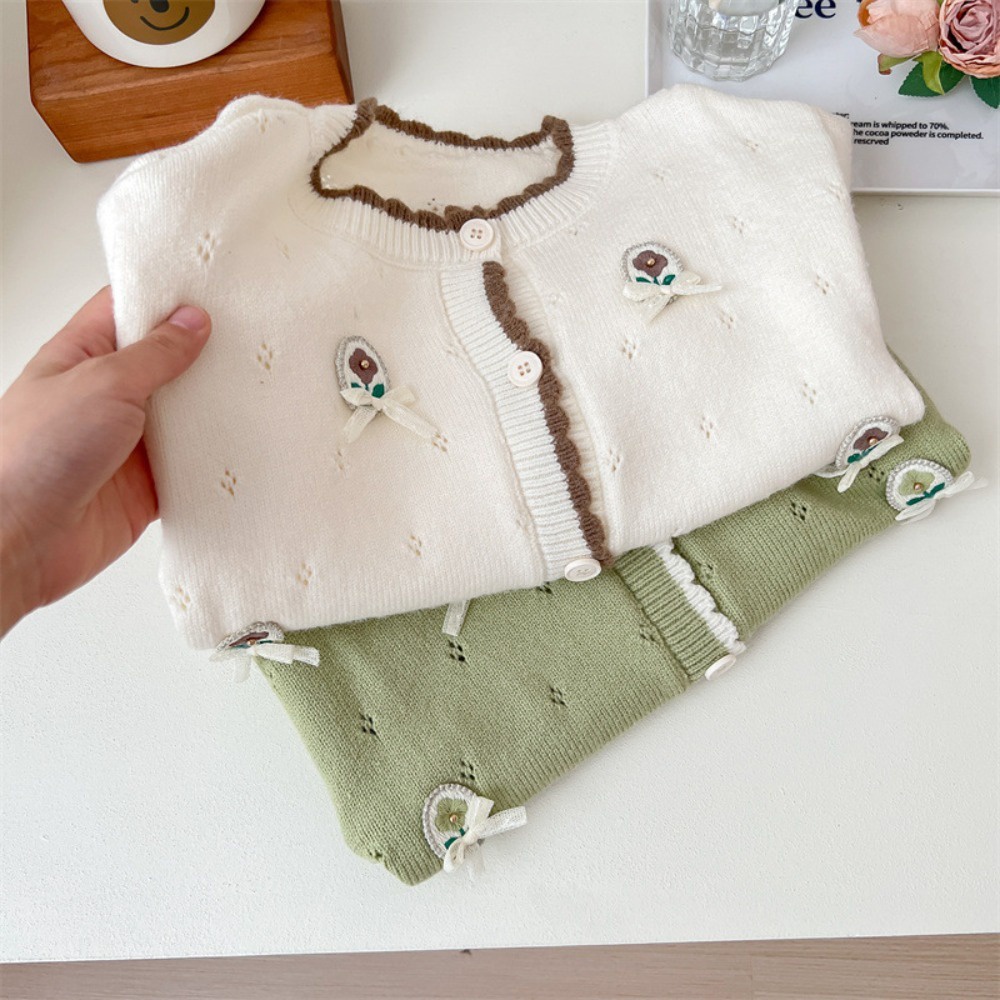 Áo Khoác cardigan Họa Tiết Hoa Thời Trang Xuân Thu Cho Bé Gái