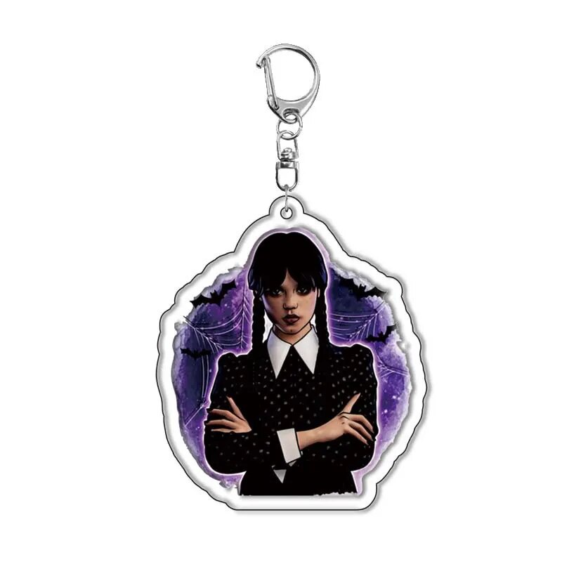 Móc khóa Wednesday Acrylic câu chuyện trinh thám ma quái Phụ kiện trang trí túi xách Balo