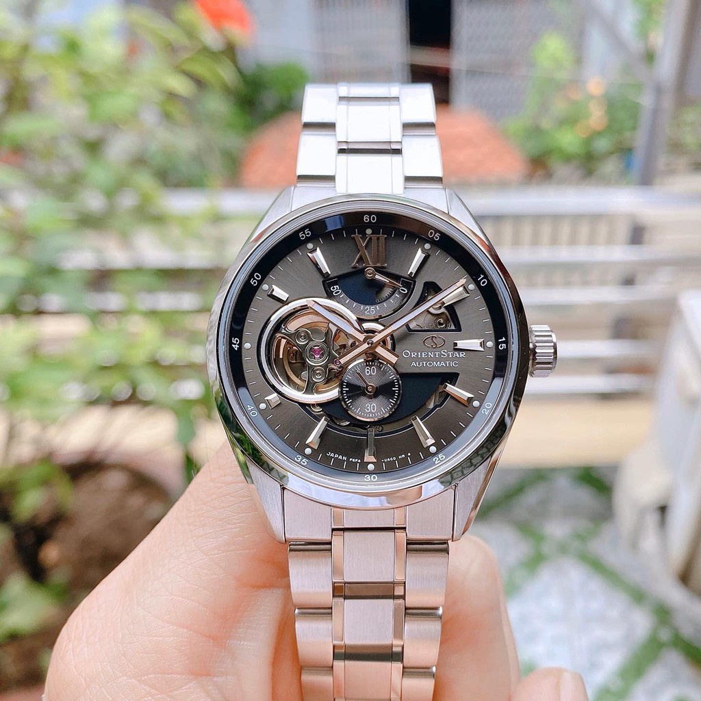 Đồng hồ Nam Orient Star cơ tự động, kính shapphire, dây thép không gỉ RE-AV0004N00B Chính Hãng