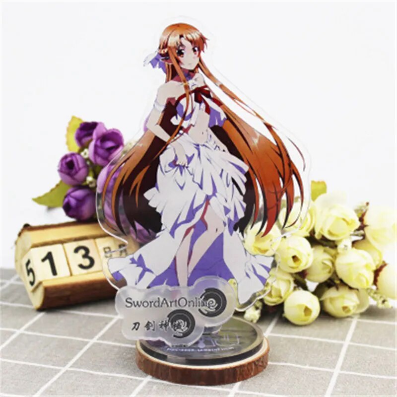 Mô hình Standee Sword Art Online Anime Yuuki Asuna Acrylic Kirigaya Kazuto Phụ kiện trang trí để bàn góc học tập